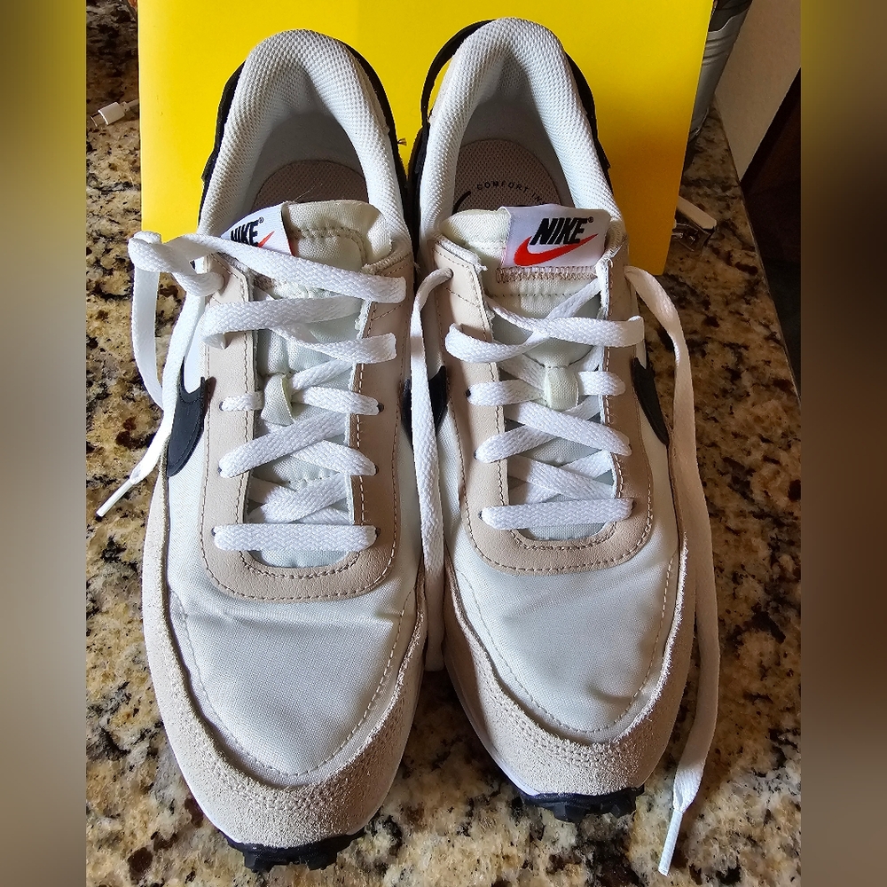 Nike Cream and Black Athletic Shoes